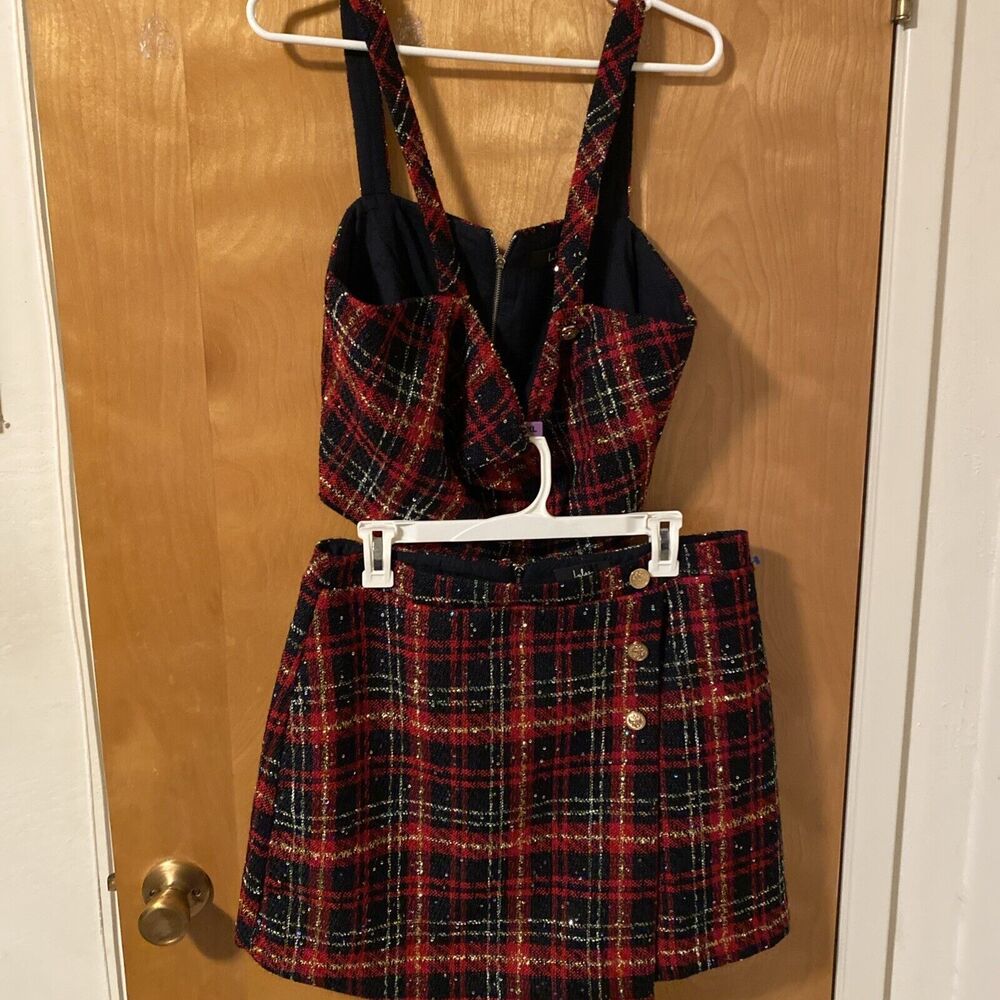 Lulus Tweed Skirt Set Sz XL